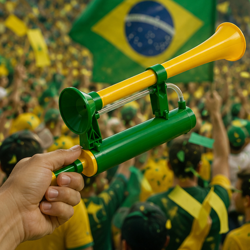 Buzina Vuvuzela Brasil com Bomba de Ar Super Potente / copa do brasil