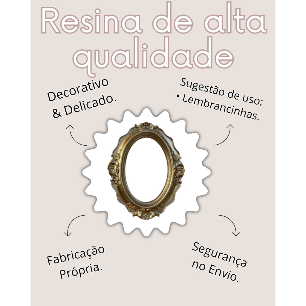 Moldura Vintage Dourada Lembrancinha Decoração Dourado Parede Delicada — imagem 2 de 2