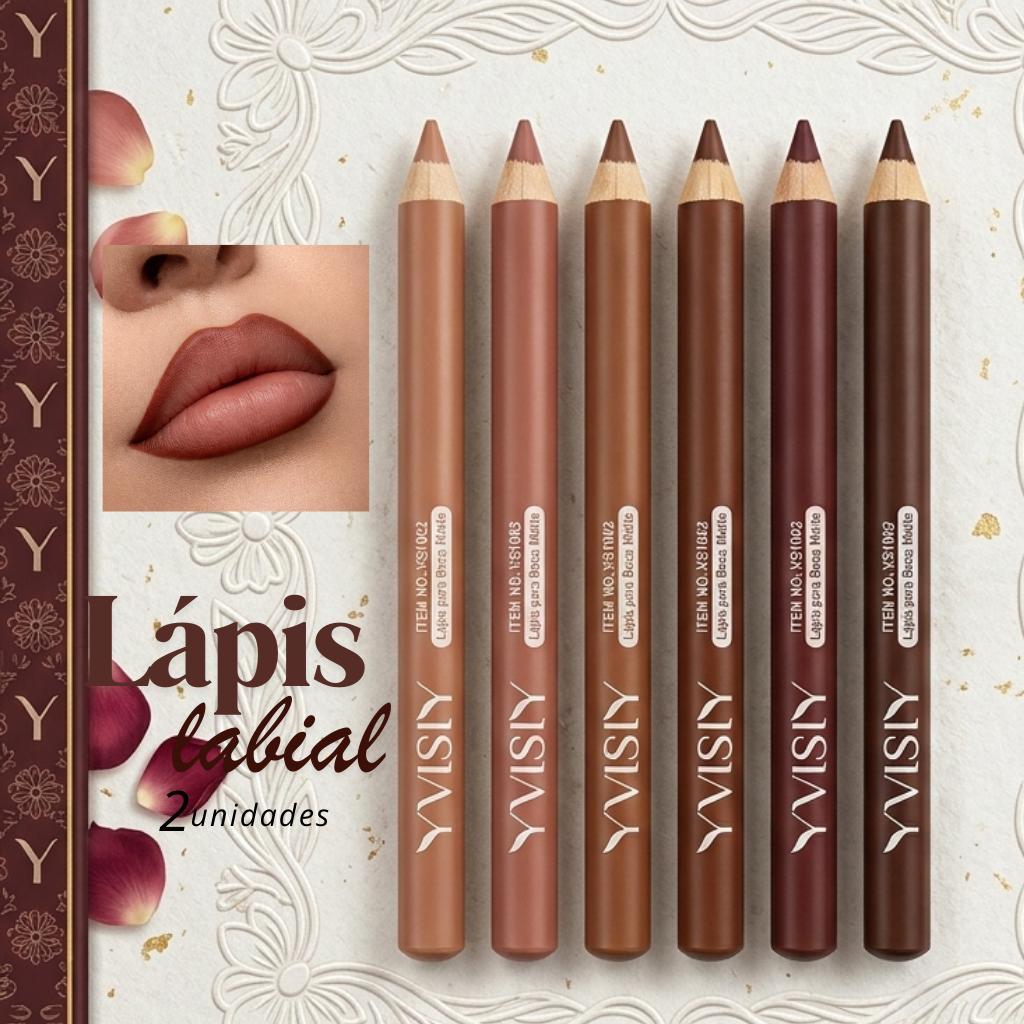 2 UNI Lápis Labial Contorno de Boca com Alta Durabilidade Efeito Matte, Maquiagem Yvisiy