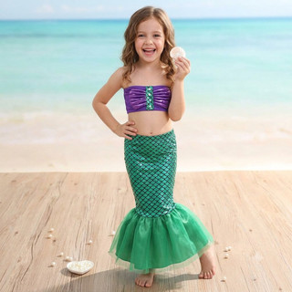 Fantasia Infantil Pequena Sereia Princesa Cauda Ariel