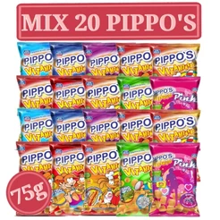 Kit com 10 ou 20 Pippo's Vitaminado 75g diversos sabores.