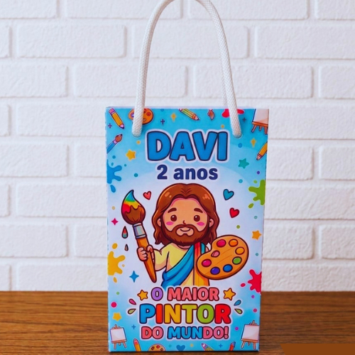 Sacolinha Personalizada  O Maior Pintor do Mundo 10x15 |Lembrancinha festa infantil Aniversário|sacolinha Surpresa