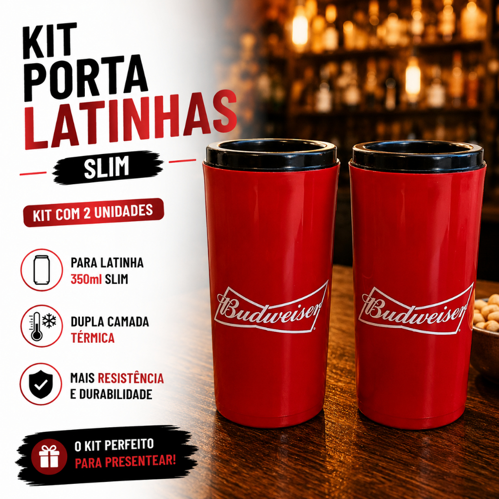 2 Porta Cerveja Lata Slim 350ml Suporte Termico 350ml Personalizados