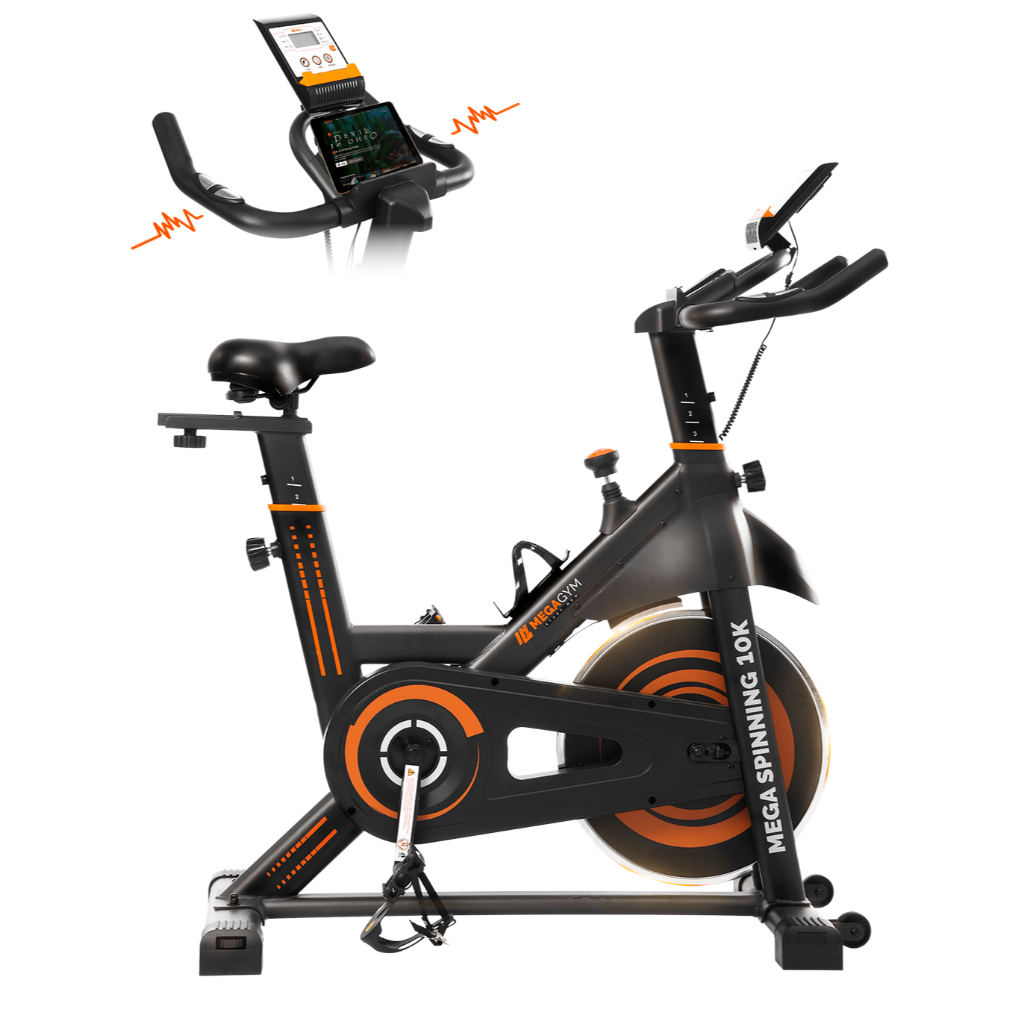 Bicicleta Spinning Ergométrica Com Roda De Inércia De 10kg Com Monitor Profissional Suporta 140kg