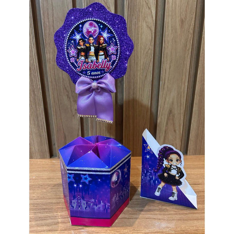 Caixa sextavada centro de mesa personalizada festa  lembrancinha infantil aniversário