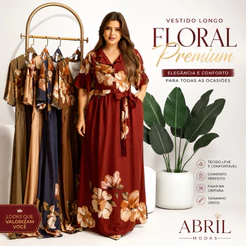 Vestido Longo Feminino Floral Premium Moda Evangélica Manga Curta Faixa na Cintura Elegante Confortável Casual Festa