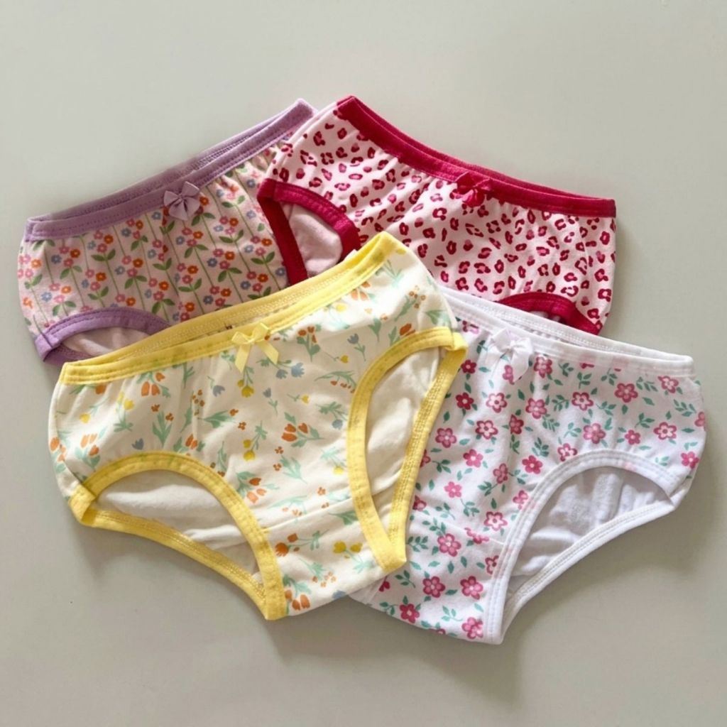 Kit 5 Calcinhas De Algodão Confortável Tecido Macio Antialérgico Para Meninas Lindas Estampas