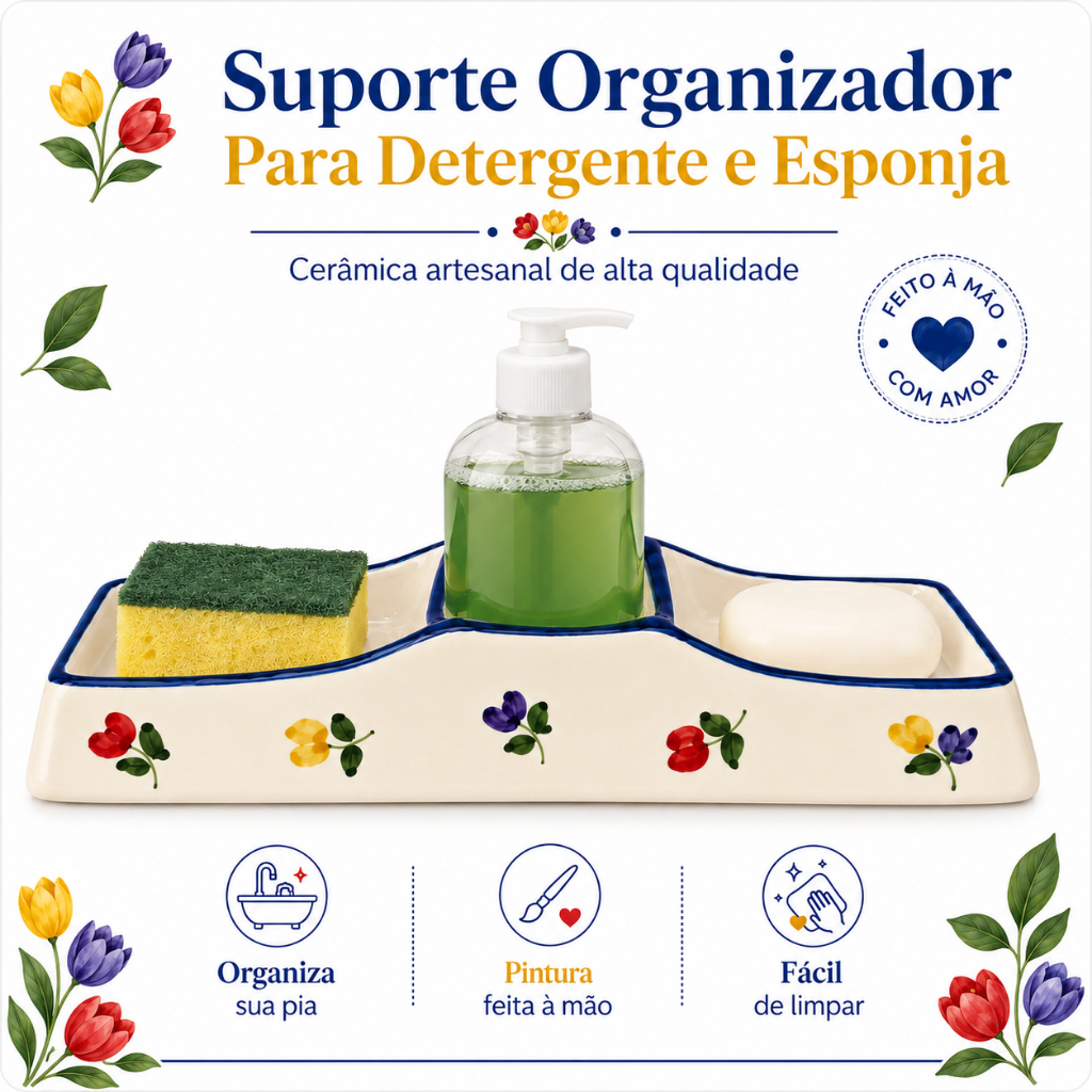 Suporte De Cerâmica Organizador De Detergente E Sabão Porta Detergente Para Cozinhas Decorado Oferta