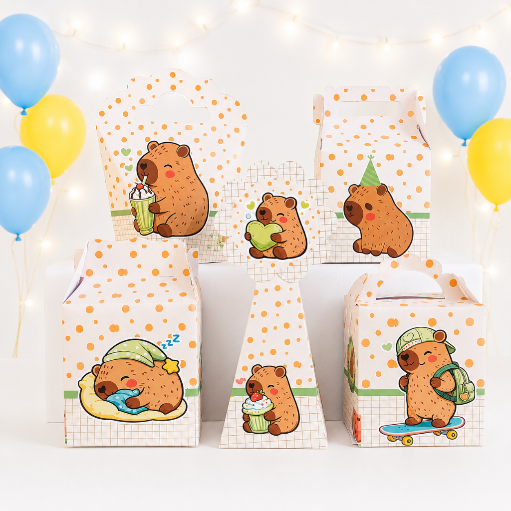 Kit Festa Capivara Cute | Caixinhas para Lembrancinhas | Pronta Entrega | Envio Rápido/Aniversario/Decoraçao