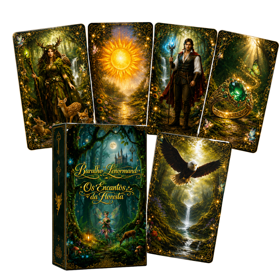 Lenormand Floresta Encantada 40 Cartas (36+4 Extras) + Livretro Manual