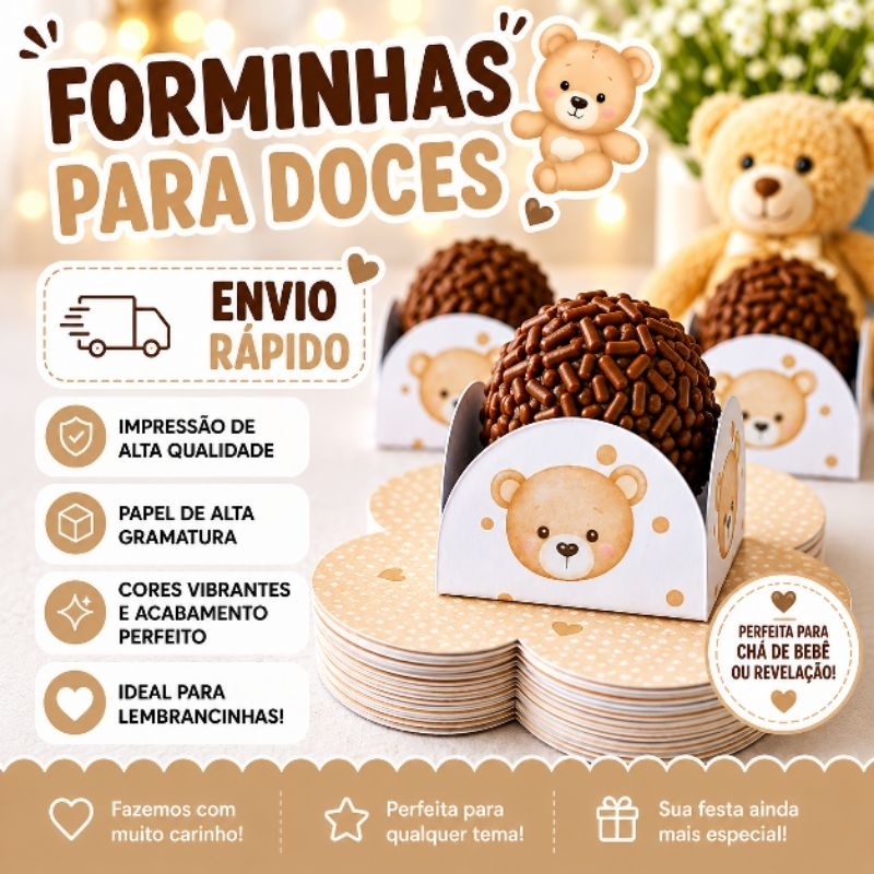 ENVIO RÁPIDO 60~120 Forminhas Cha Revelacao Cha de Bebe Petalas para Doces Docinhos Festa Aniversário Mimo