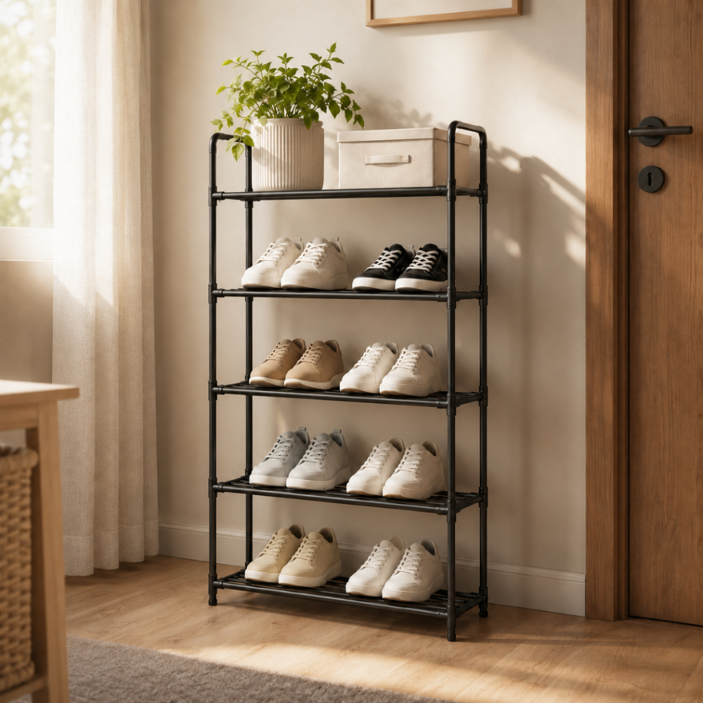 Sapateira Vertical 5 Prateleiras Organizador Sapatos Tênis Closet Armário Multiuso Calçados