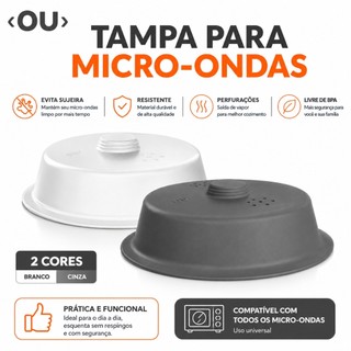 Tampa Para Micro-ondas OU Protetora Anti Respingos BPA Free 27cm Universal