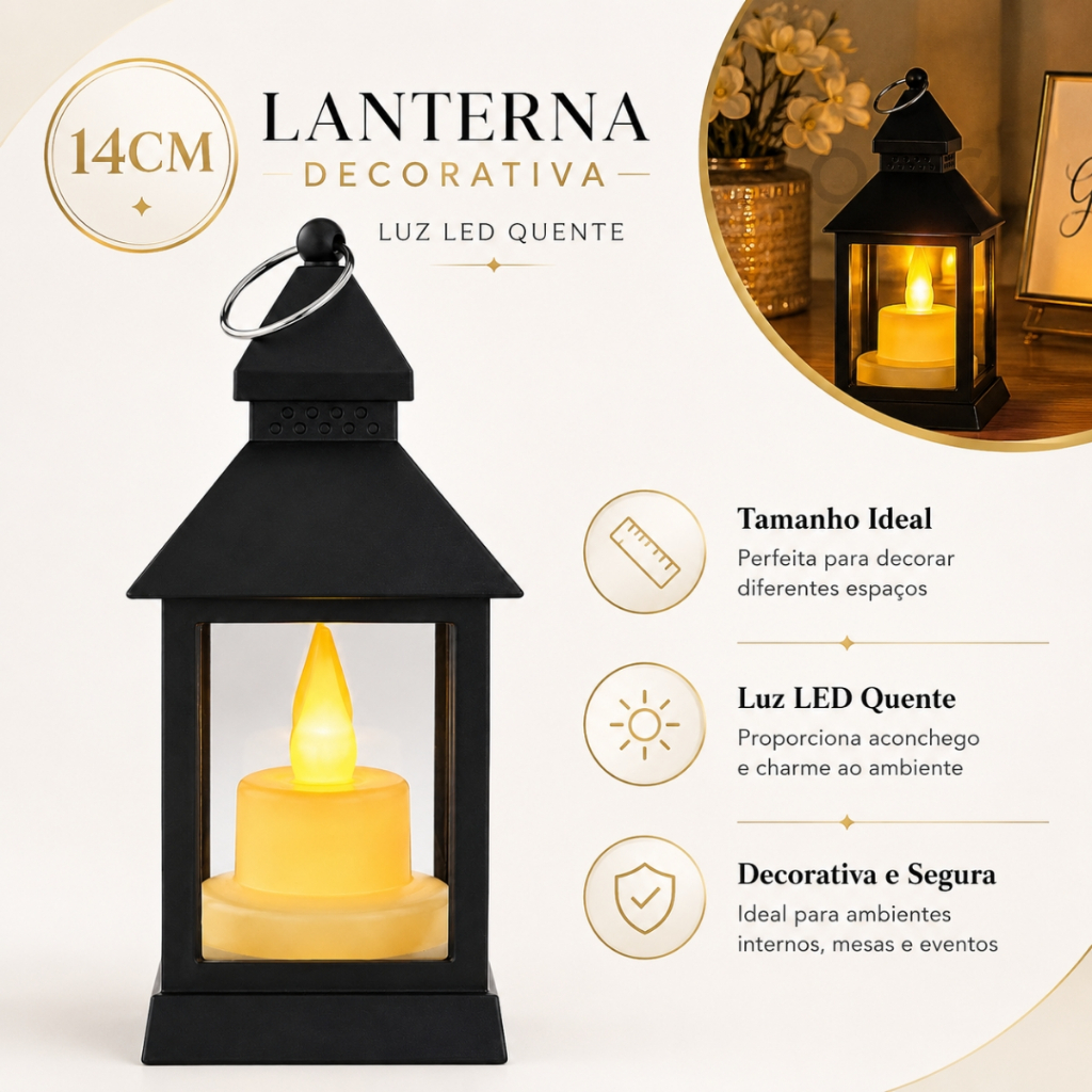 Kit c/ 3 ou 6 Vela Luminária Decorativa Lampião LED Eletrônica