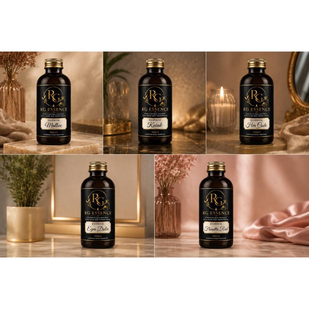 Kit 5 Essência Perfumaria Kaiak Lilli Malbec Floratta Red HerCode