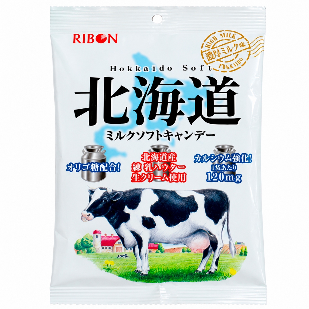 Bala Mastigável Sabor Leite - Ribbon Milk Soft Candy 54G