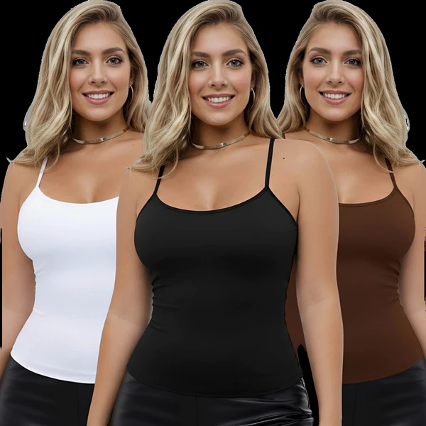Blusa Regata Feminina Alcinha Suplex Premium Com Forro Blusinha básica Versátil Plus Size Verão Segunda Pele P M G GG G1