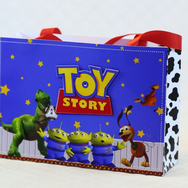 10 Sacolinhas Personalizadas Toy Story | Lembrancinhas | Com Nome e Idade | Com Aplique 3D | Festa Infantil