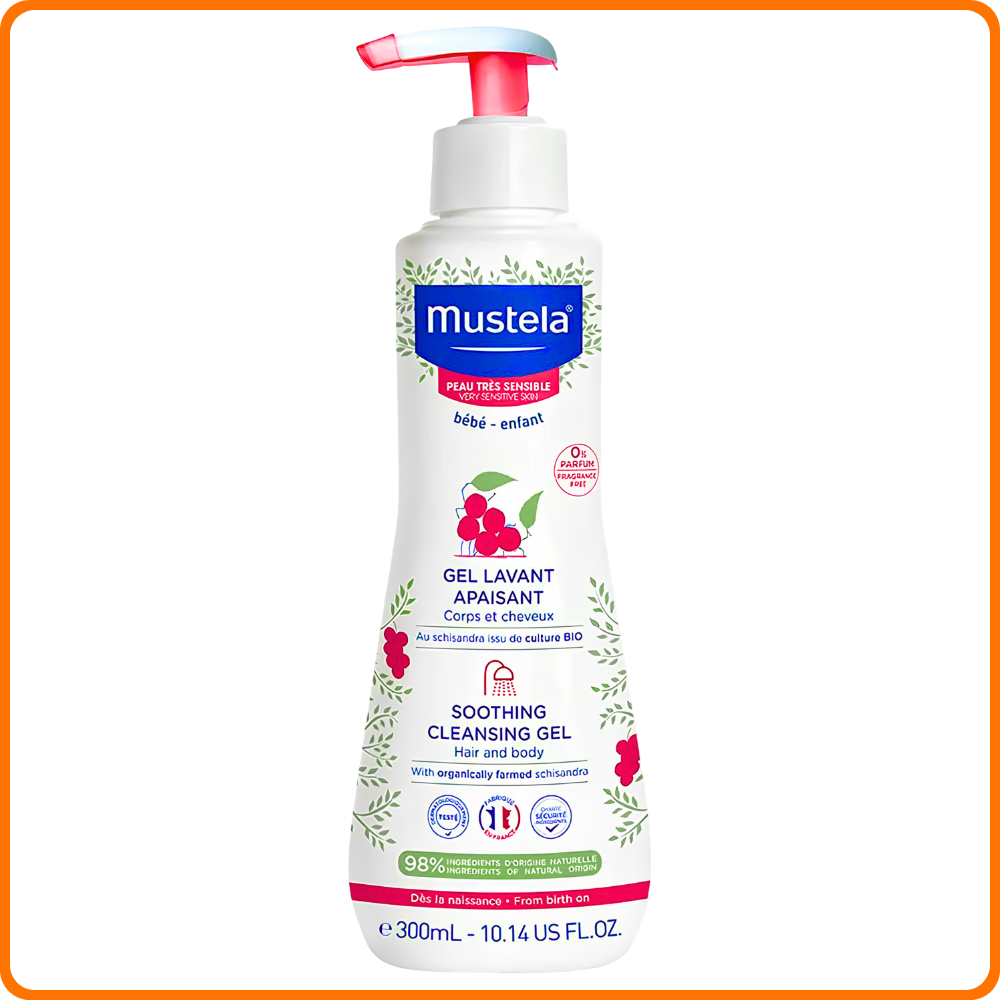 Gel Lavante com Ação Calmante para Pele Muito Sensível Mustela Apaisant Corpo e Cabelo com 300ml