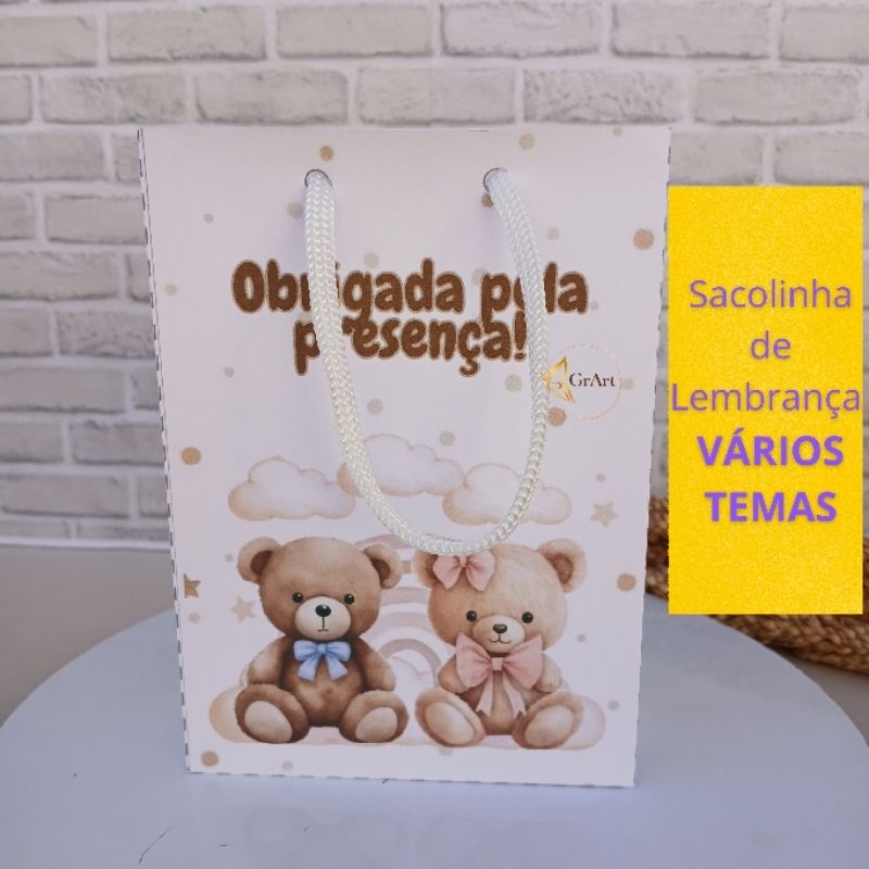 Sacolinha Surpresa Personalizada/ Lembrancinha Aniversário VÁRIOS TEMAS- Desmontada