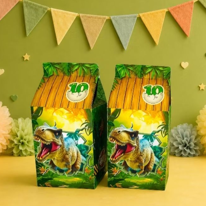 Caixinha Milk DINOSSAURO- PEGUE E MONTE - festa-personalizados-kit festa-lembrancinha-caixa personalizada - caixa milk