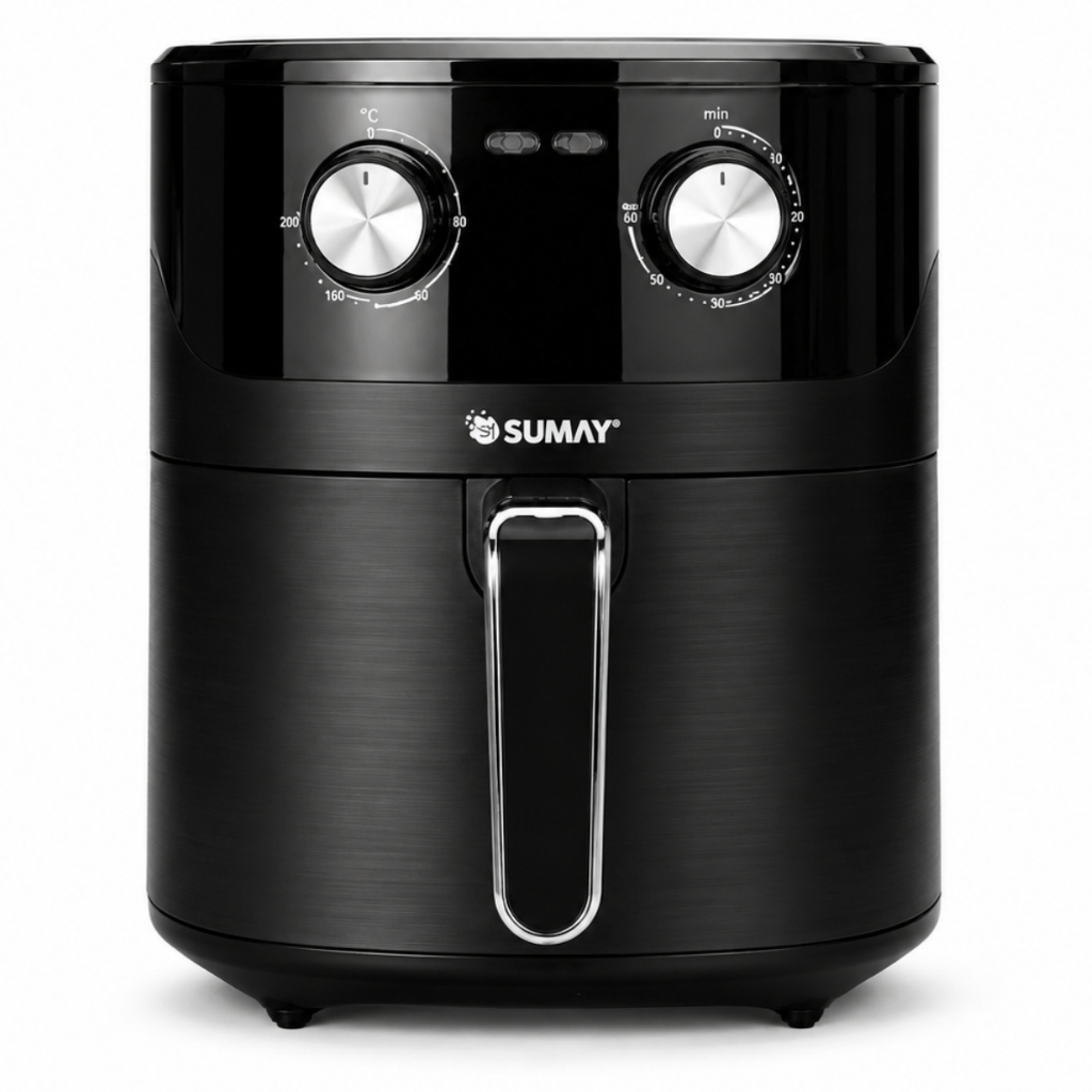Fritadeira Air Fryer Elétrica Sumay 6,5L 1500W 127V Sem Óleo Assar Fritar Cozinhar Cesto Antiaderente