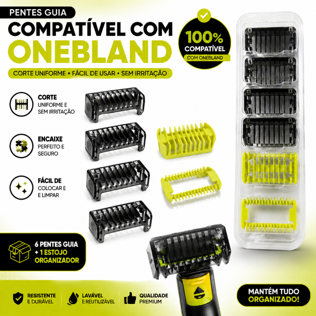 Para Pente Para Barbeador Elétrico Oneblade, Conjunto De 6 Pentes, Com Estojo De Armazenamento