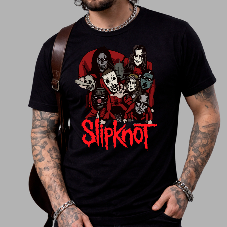 Camiseta Slipknot Banda de Rock Musica Internacional Camisa Blusa Unissex Masculino Feminino Plus Size 100% Algodão