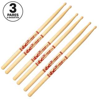 Baqueta de Bateria Nirvana Maple 5A Ponta de Madeira Leveza e Conforto para Bateria Acústica e Eletrônica - 3 Pares