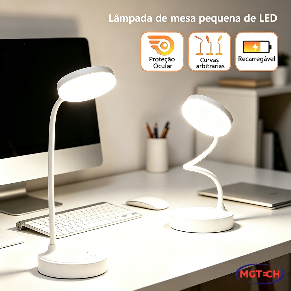 Luminária de Mesa LED Luz Iluminação Complementar para Computador Recarregável Lâmpada De Estudo Sem Fio