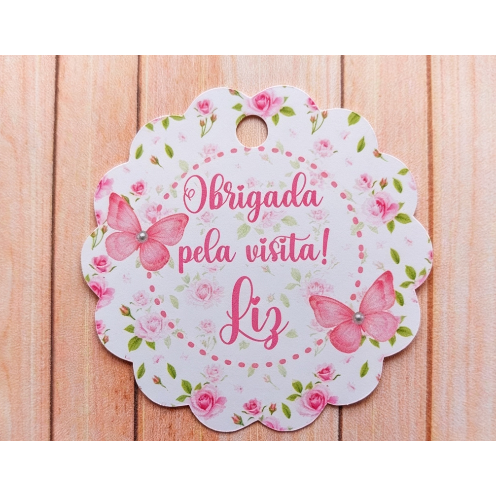 Tags Jardim Encantado Borboletas Personalizadas - Tag Agradecimento Chá de Bebê  Maternidade  Aniversário - Envio Rapido