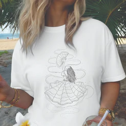 Blusa feminina estilosa camiseta T-shirt100%algodão espiritualidade fé místico umbanda cigana