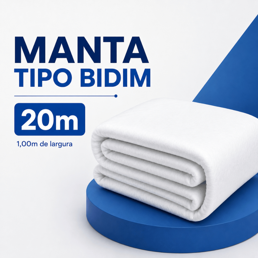 Manta Bidim VP50 Rolo 20m Reforço Impermeabilização Para Telhas Lajes e Rufos