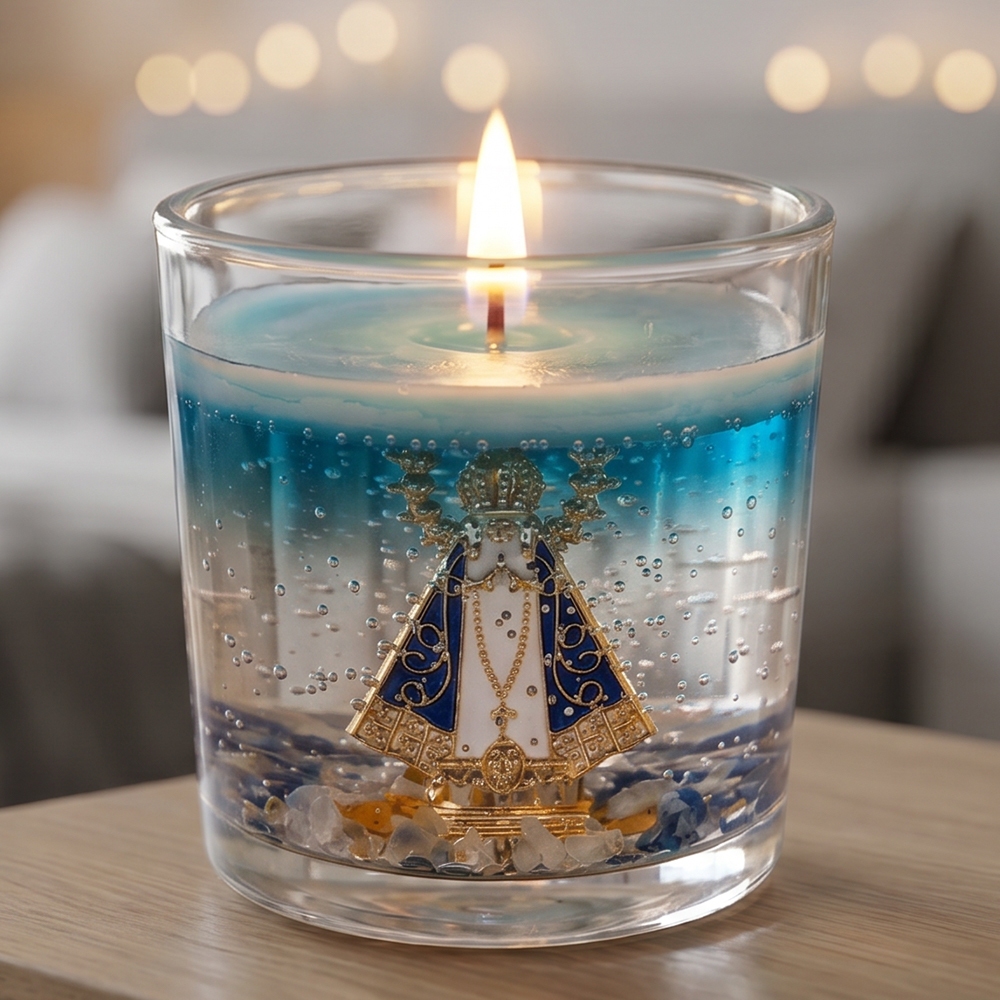 Vela Artesanal de Nossa Senhora Aparecida Ideal para Presente Sacra, Catolico