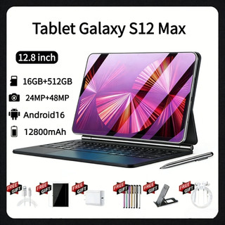 [Teclado e mouse grátis] Tablet Galaxy S12 Max 11,6inch 16GB + 512GB comprimido Android16 12800mAh 5G e Dual SIM Wifi