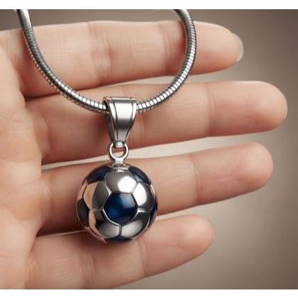 Corrente com Pingente em aço Inox Bola de Futebol campo Salão