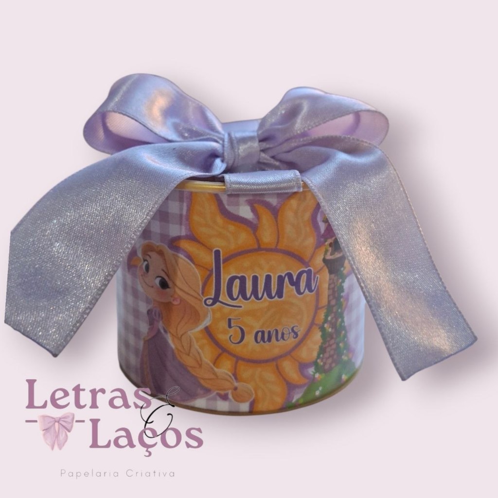 Kit tubolatas personalizadas RAPUNZEL • Lembrancinha maternidade | chá de bebê • 5x6 Fazemos qualquer tema