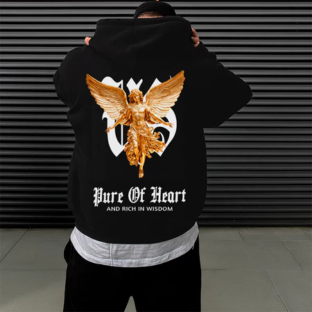 Moletom Canguru Masculino Estampado PURE OF HEART Unissex Masculino e Feminino Flanelado Blusa de Frio