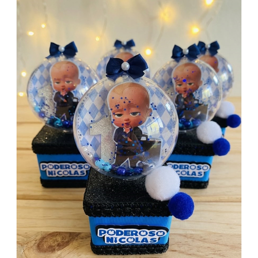 Caixinha Personalizada com Esfera Acrílica Poderoso Chefinho | Lembrancinha de Aniversário