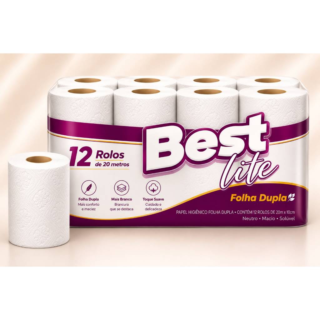 Papel Higiênico Folha Dupla 20m (Kit ou Unitario) Best Lite Leve + Pague -