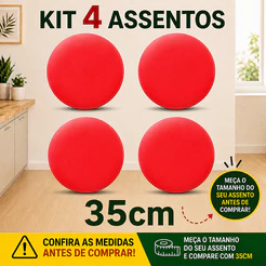 KIT 4 Assentos Estofados 35cm Para Banco/Banqueta