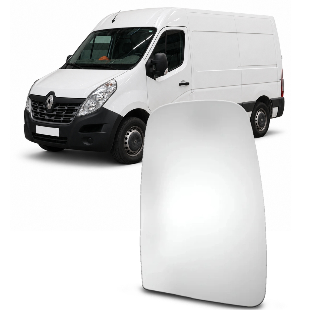 Lente Espelho Retrovisor Renault Master 2009 a 2024 Convexo Com Base
