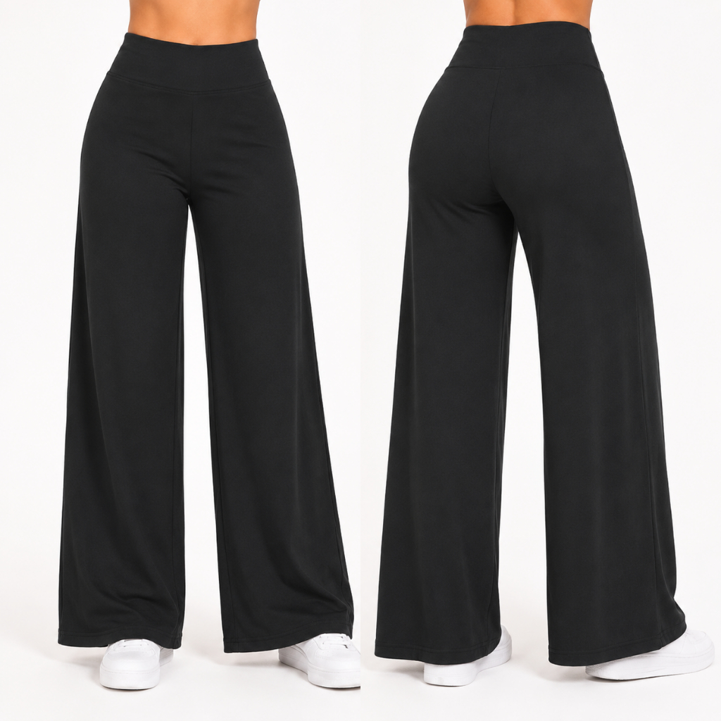 Calça Feminina Pantalona Cós Alto em Moletinho Premium do P ao GG
