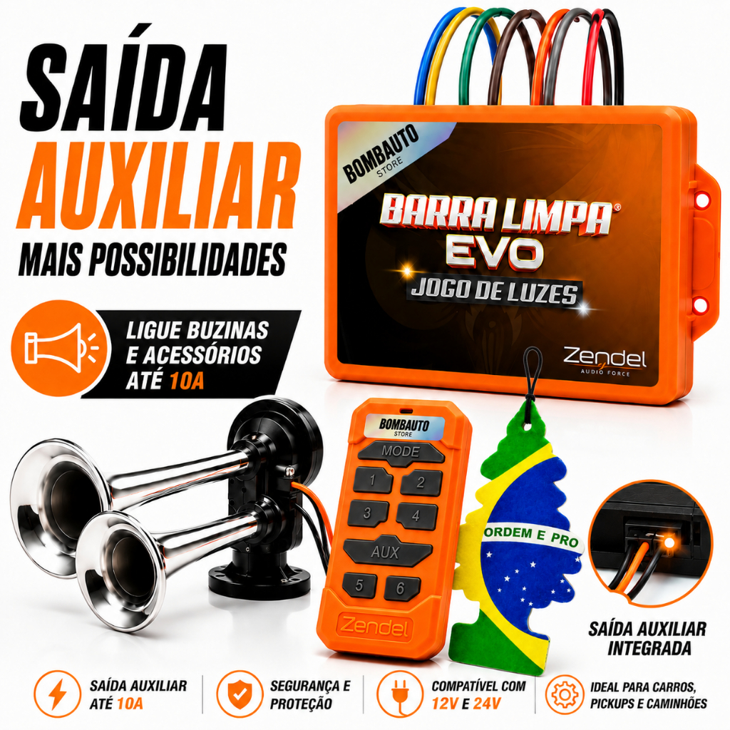 Barra Limpa Evo Novo Jogo De Luzes Caminhão Carro Strobo 12v 24v + Brinde — imagem 2 de 2