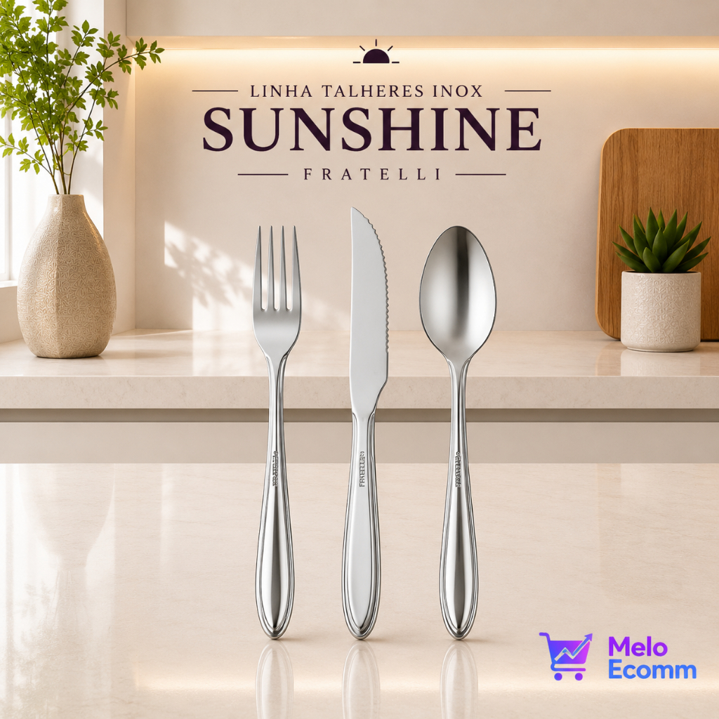 JOGO TALHERES INOX FRATELLI SUNSHINE 24/36 PEÇAS GARFOS E FACAS  COZINHA CHURRASCO RESTAURANTE BUFFET