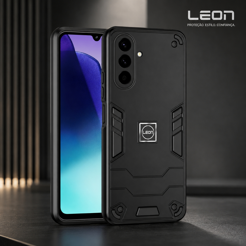 LEON Capa Super Antichoque Militar Premium para Celular SAMSUNG Linhas A07 A17 A16 A15 A14 A07 A06 A05 S26 S25 S24 S23