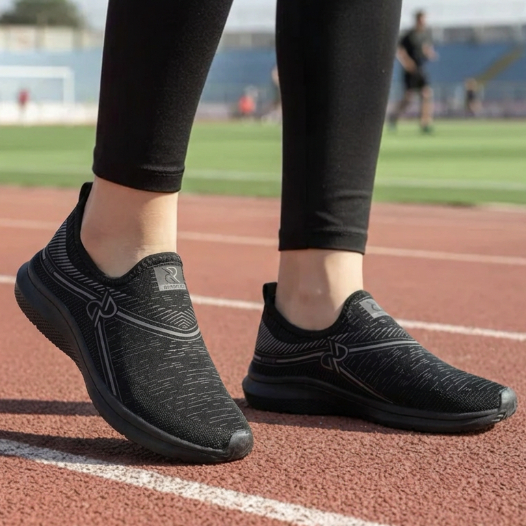 Tênis Meia Feminino Calce Fácil Ortopédico Academia Sneaker Slip On Sem cadarço Esportivo Casual Confortável