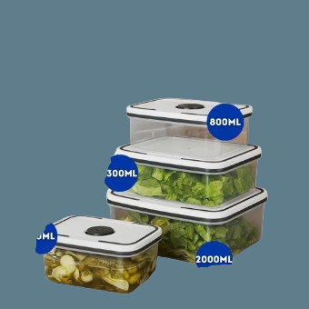 Conjunto Potes Hermeticos Plastico Quadrado Tampa Vedacao Organizador Cozinha geladeira praticidade
