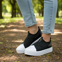 Tênis Feminino Domidona Slip On Calce Fácil Elástico Casual Confortável