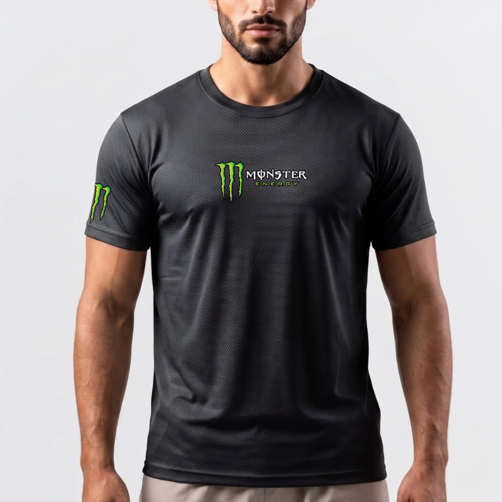 Camiseta Dry Fit Masculina Monster 04 Manga Curta Confortavel Academia Musculação Treino Corrida Crossfit Esportiva